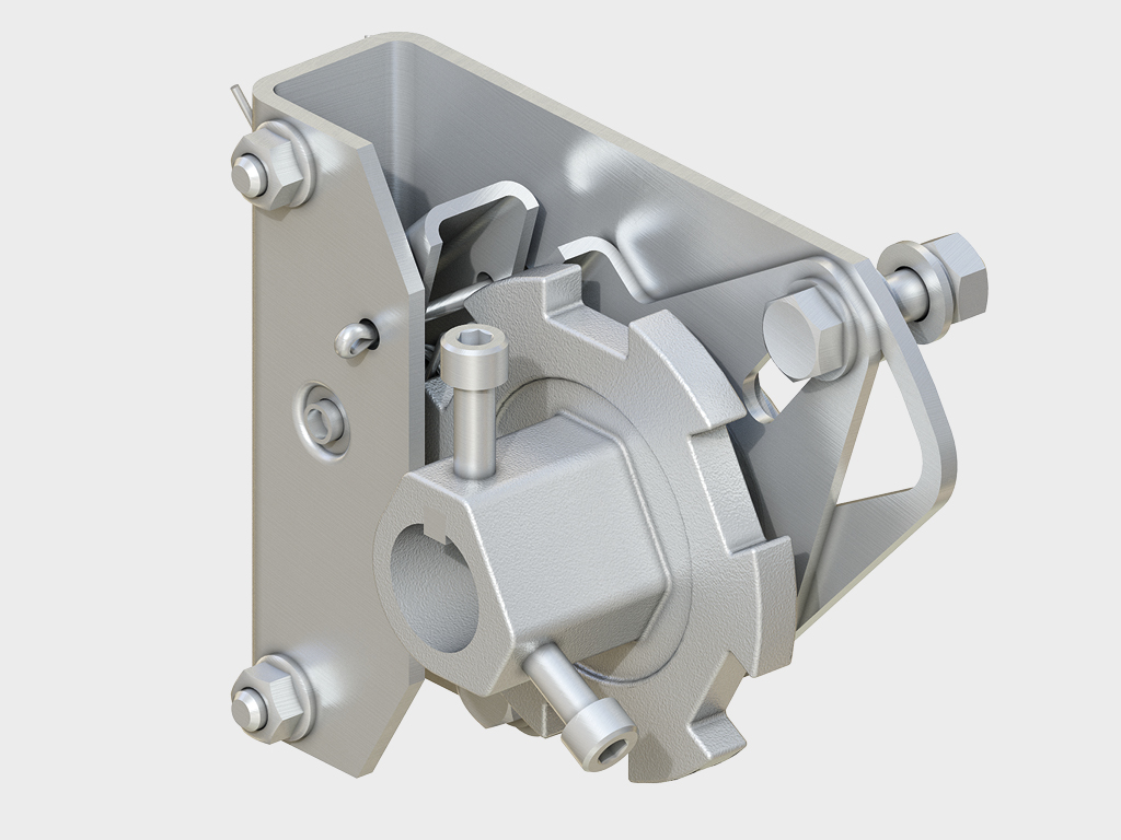 Устройство защиты от разрыва пружины блокирует вал при нештатных ситуациях.